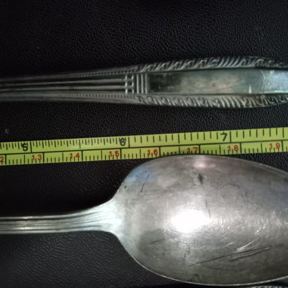 Set silverplated flatware silverware 5 long tea spoons Wallace Brothers - Picture 4 of 6